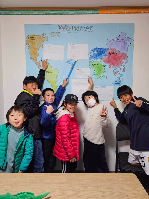 Children and teachers gathered for a Winter School activity